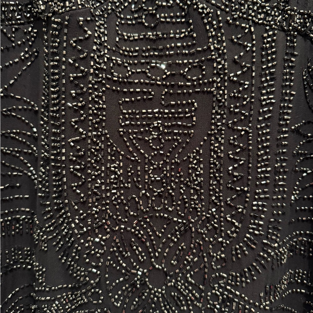 Elegant Black Beaded Dress - Picture 2 of 9